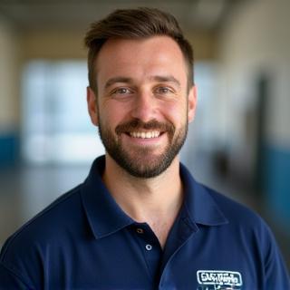 Andrew, a dedicated Detailing Specialist at Rising Tide Parkland, smiling confidently.